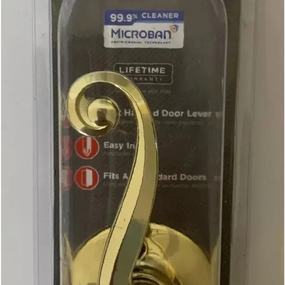 Microban Gold Swirl Door Lever‎